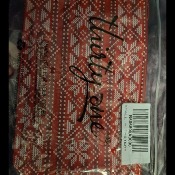 Thirty-One Zipper Pouch - Holiday Fair Isle - Picture 3 of 3